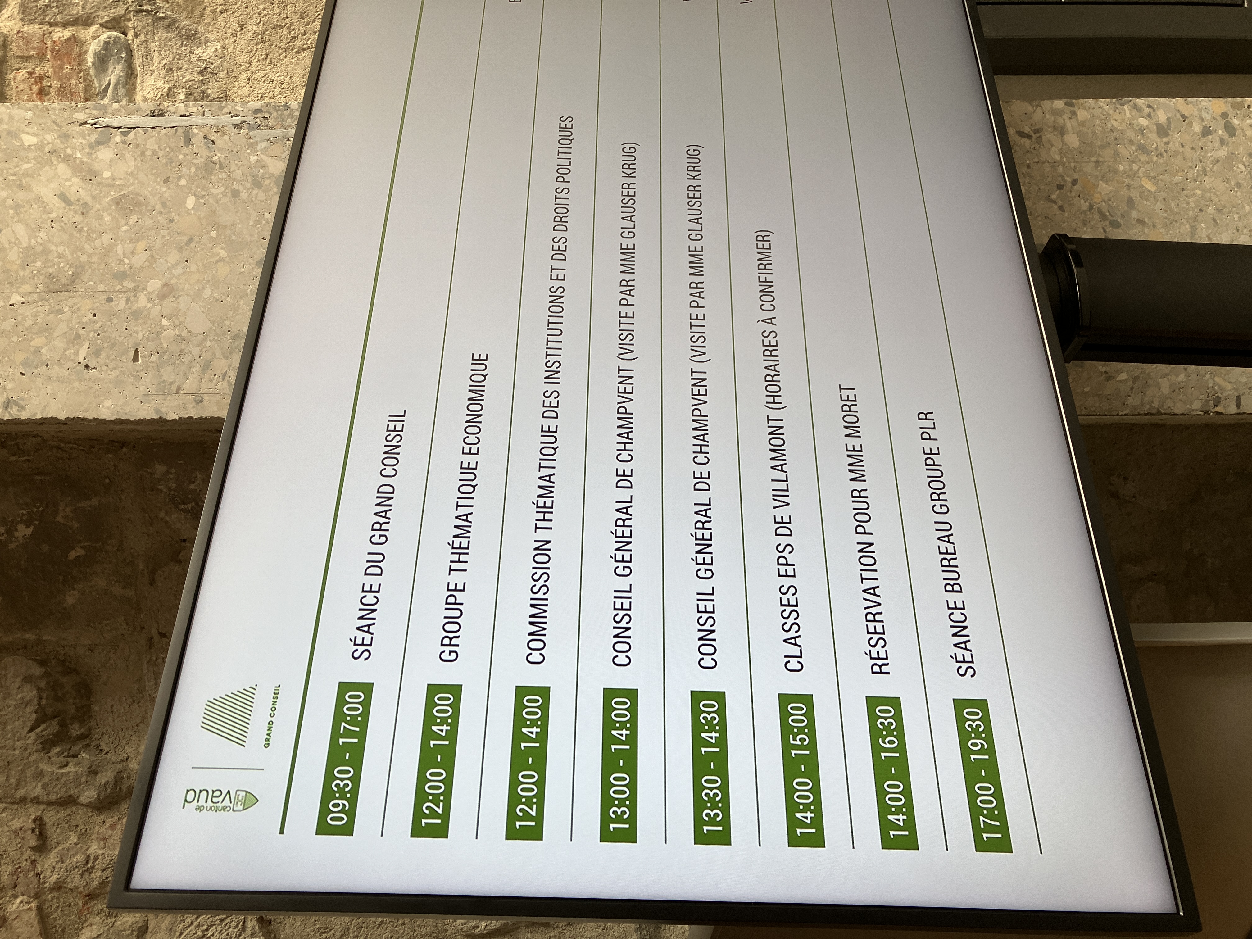 Le Conseil de Champvent, au Parlement vaudois