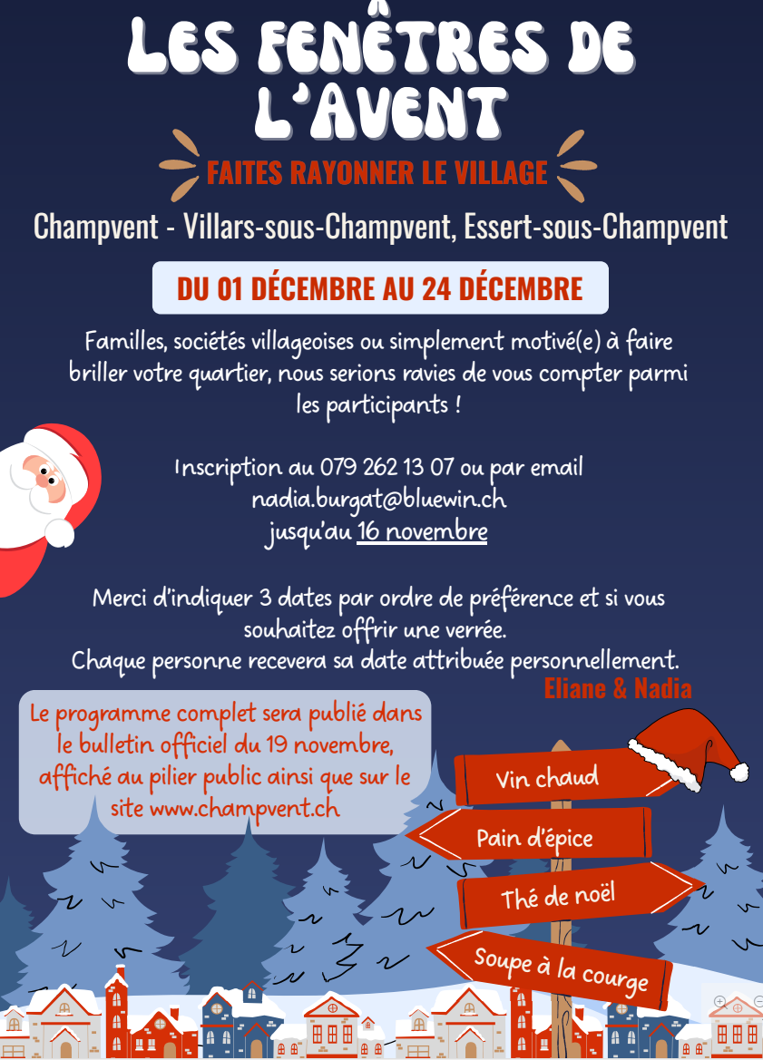 Fenêtres de l'Avent 2025, à Champvent.