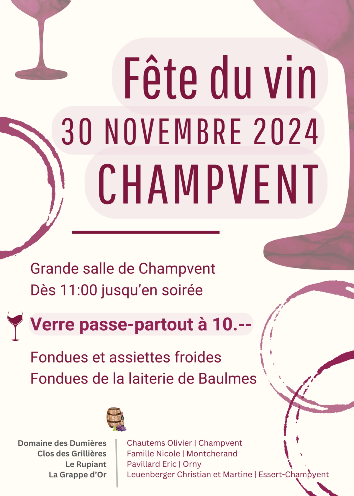 Fête du Vin, à Champvent